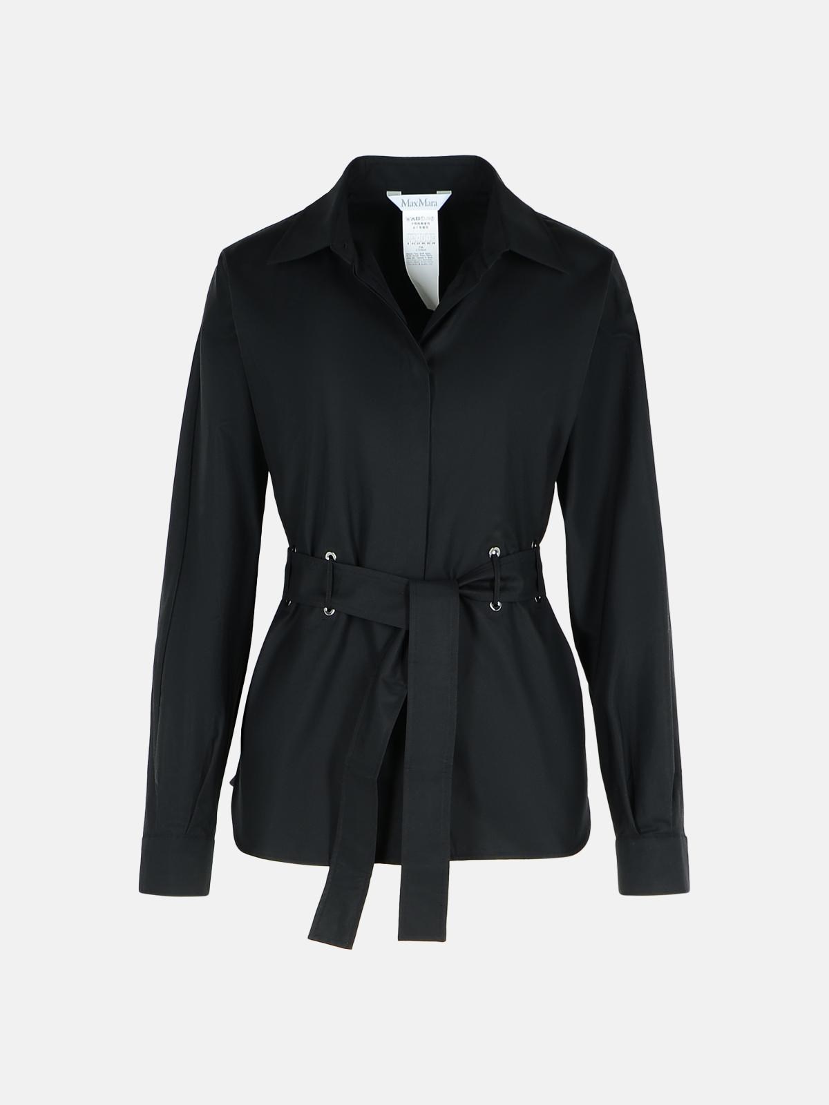 Max Mara 'juglas' Black Cotton Shirt In Black