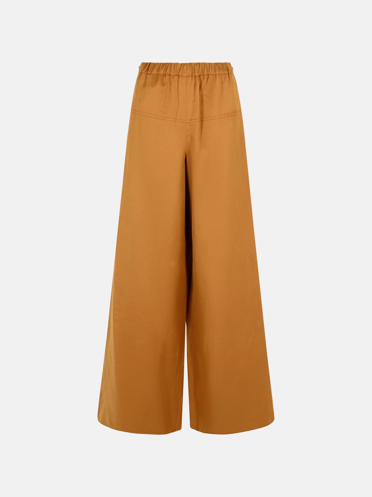 Max Mara 'onore' Brown Linen Blend Trousers