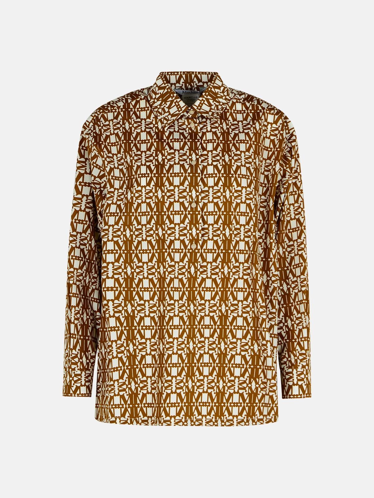 Max Mara 'gallura' Brown Cotton Shirt In Brown