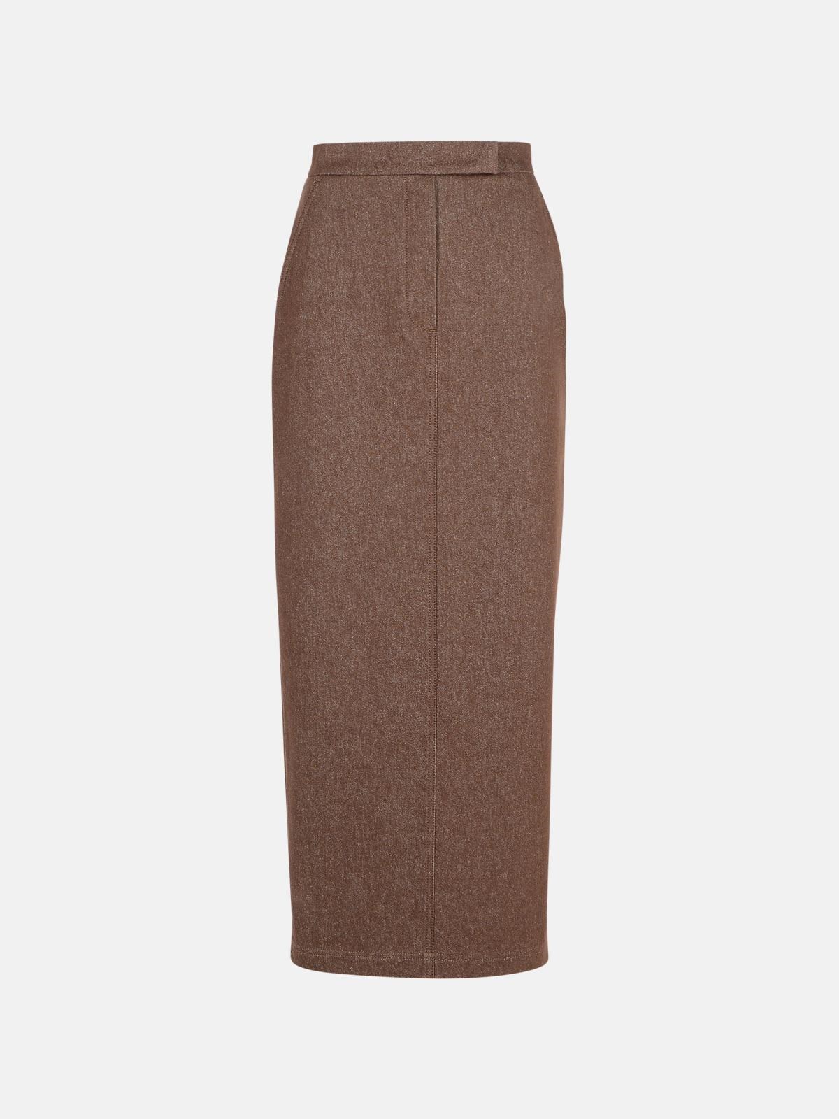 Max Mara 'pianosa' Brown Cotton Skirt In Brown