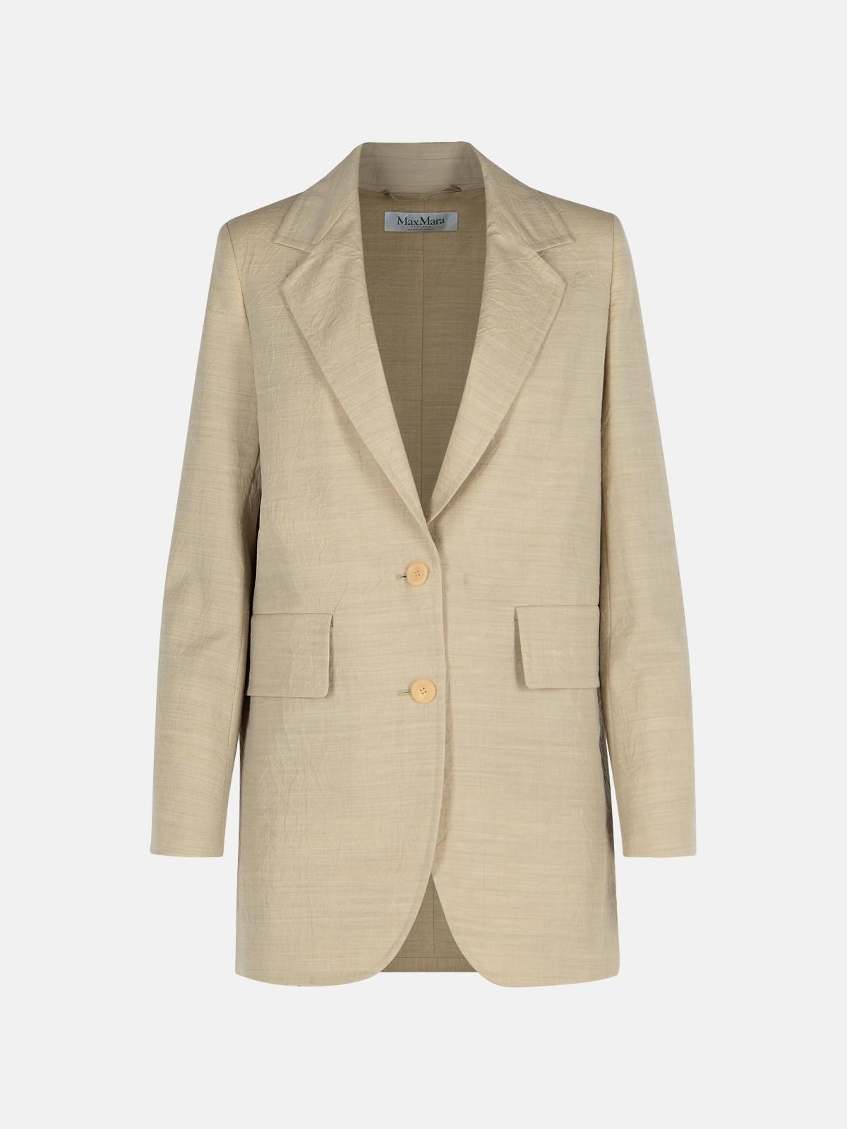 Max Mara 'acacia' Beige Virgin Wool Jacket In Beige