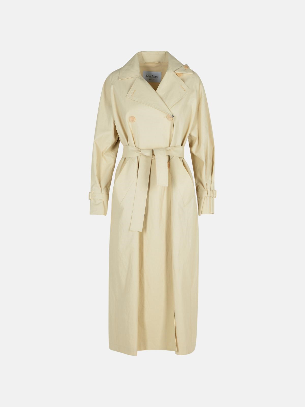 Max Mara 'ronco' Beige Linen Raincoat