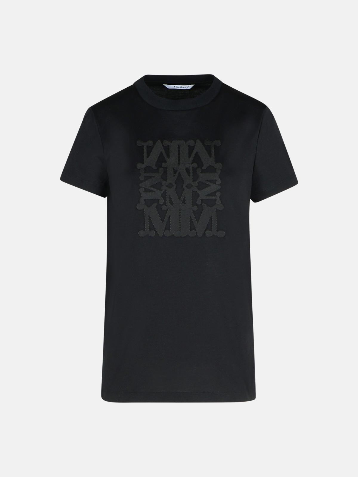 Max Mara 'giovane' Black Cotton T-shirt In Black