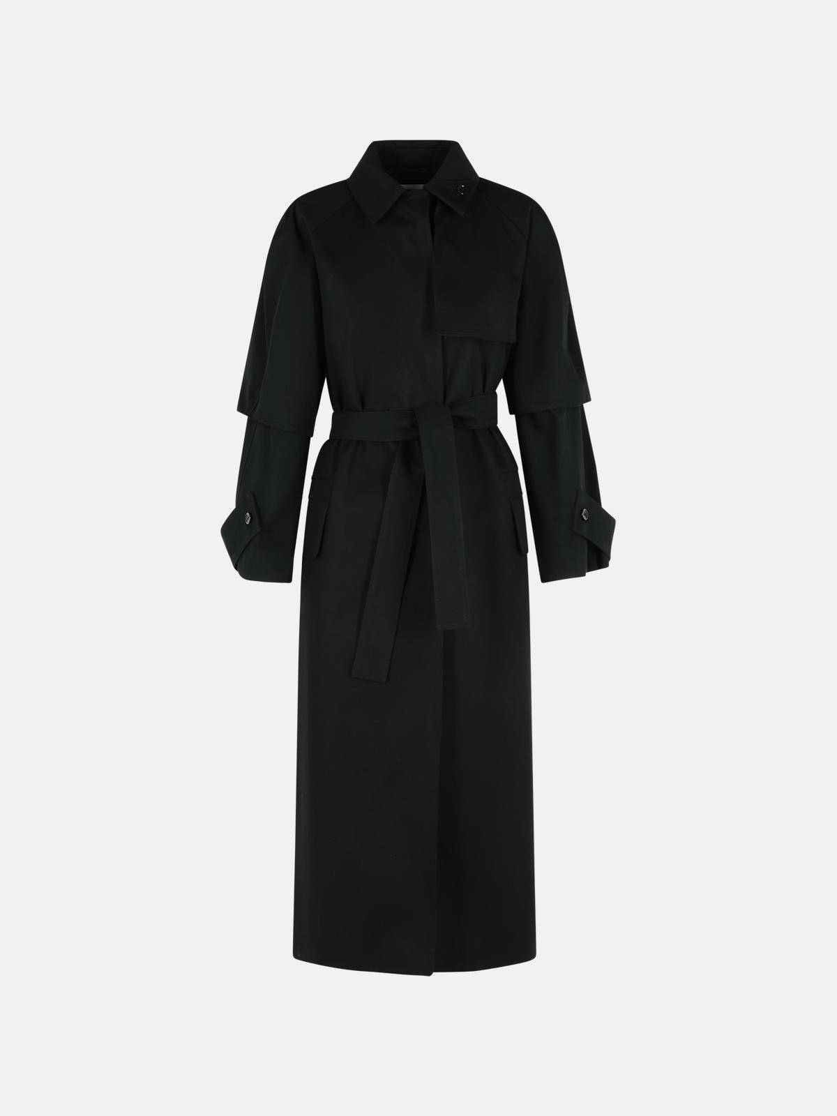 Max Mara 'agamia' Black Cotton Raincoat