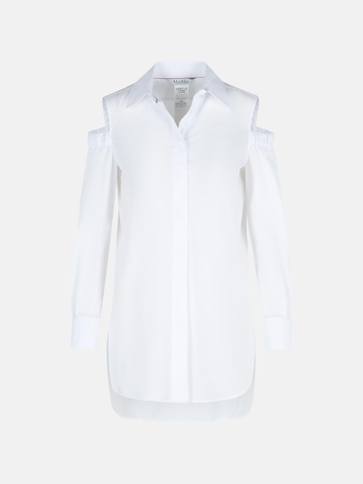Max Mara 'ragni' White Cotton Shirt In White