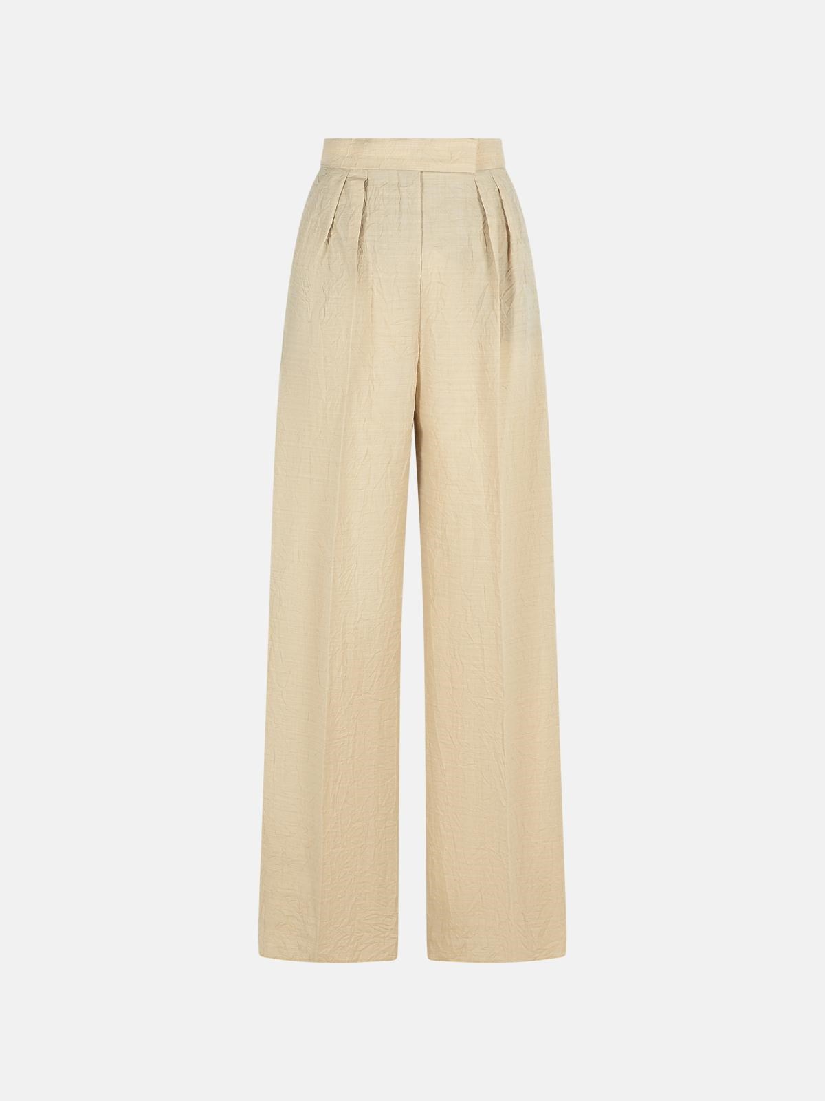 Max Mara 'acinoso' Beige Fine Wool Pants In Beige