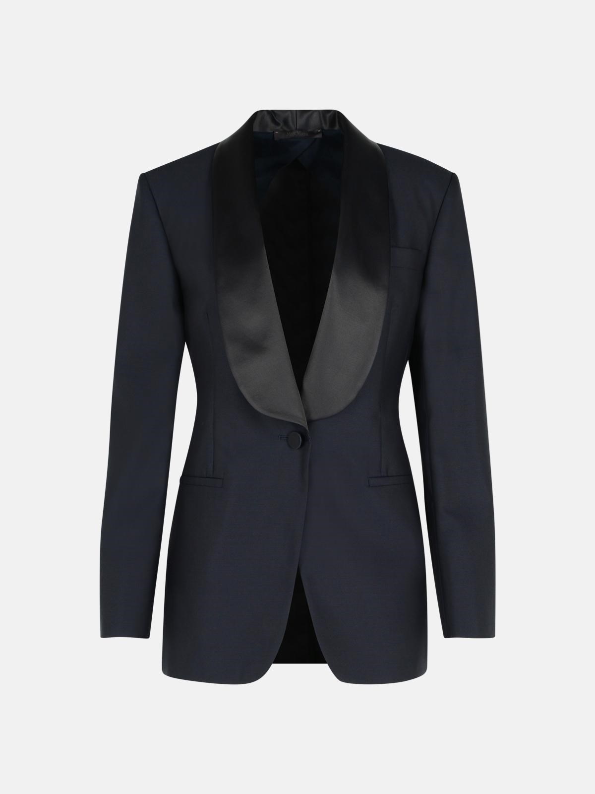 Max Mara 'andina' Blazer In Blue Virgin Wool Blend