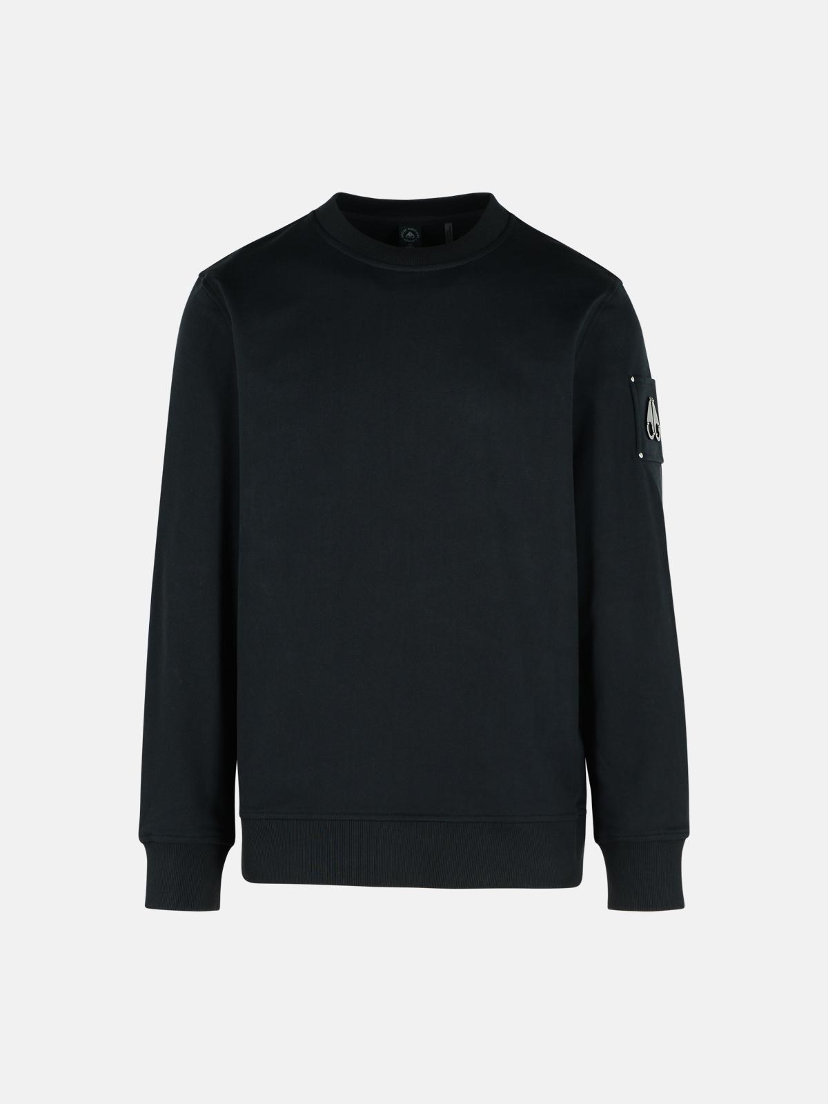 Moose Knuckles 'hartsfield' Black Cotton Sweatshirt