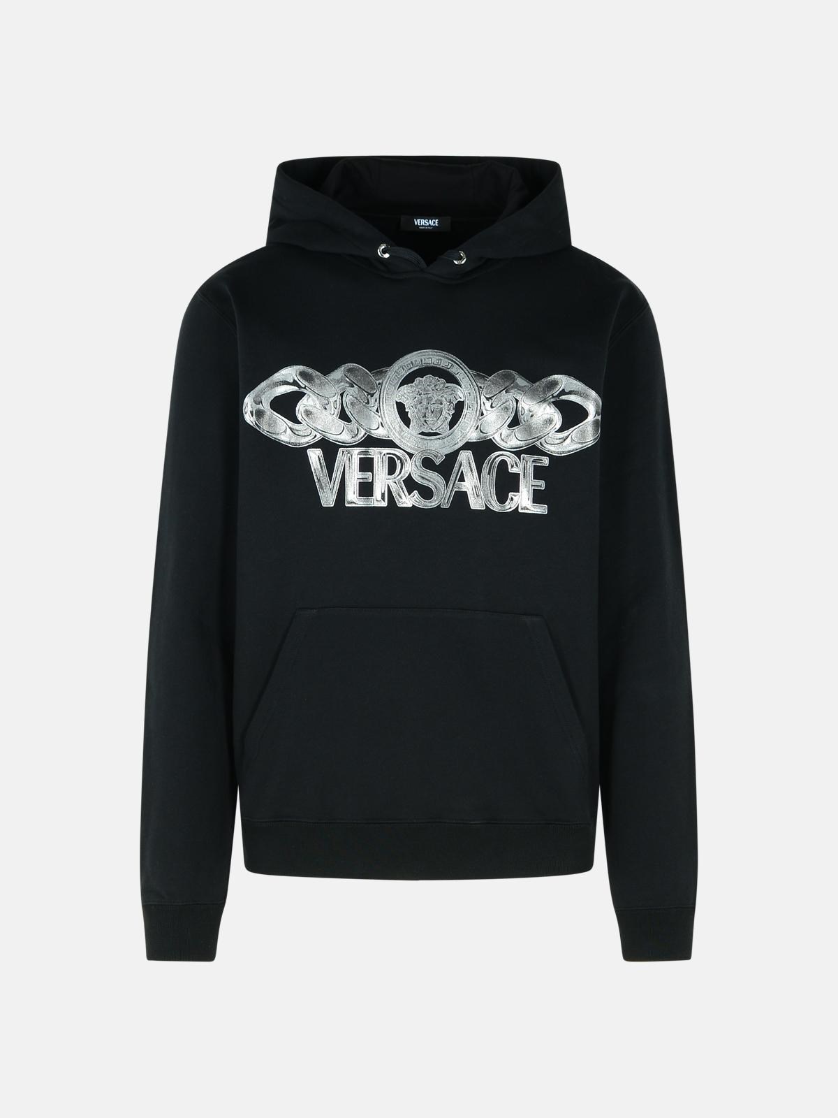 VERSACE BLACK COTTON SWEATSHIRT
