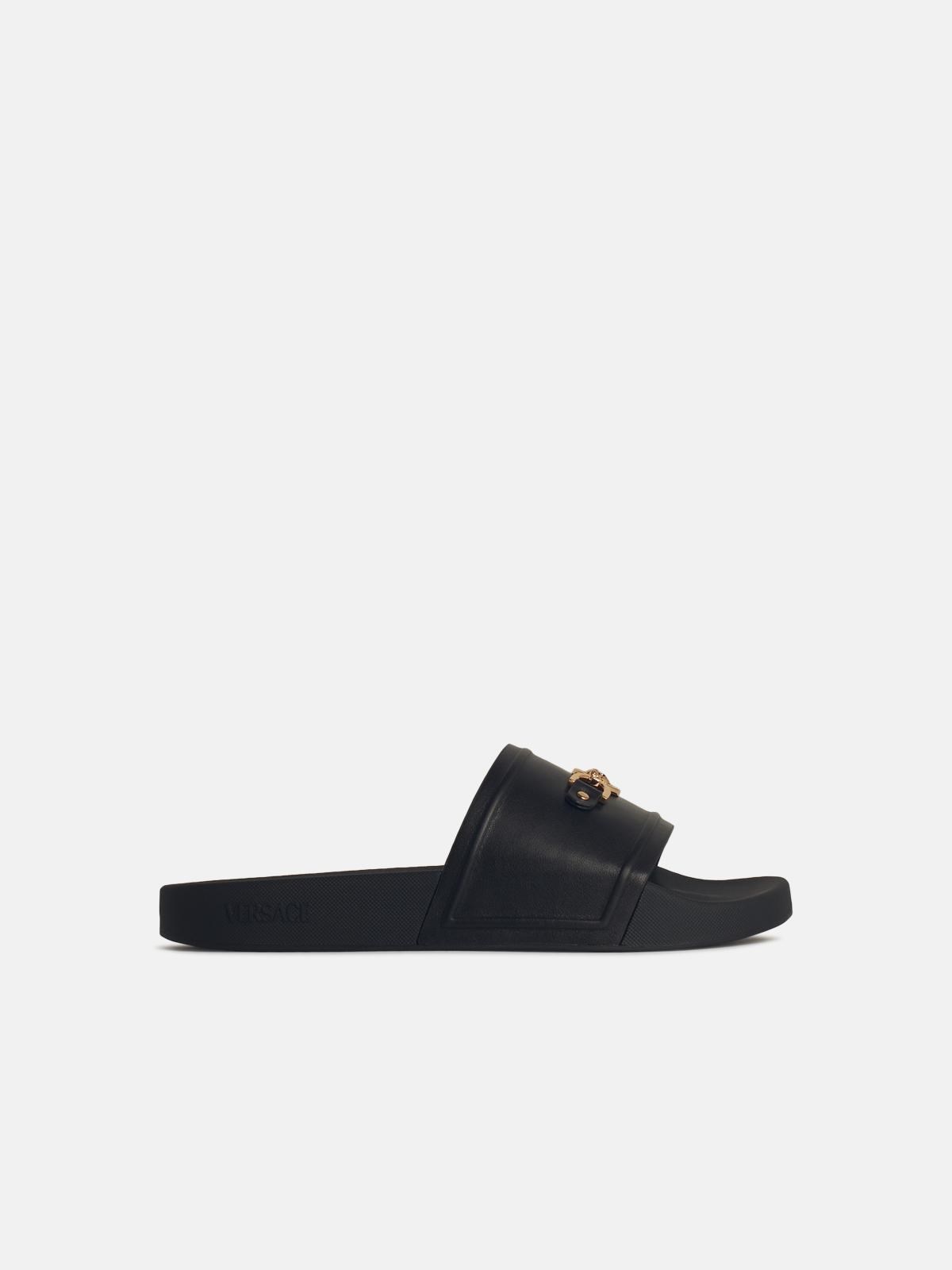 Versace Black Rubber Slippers