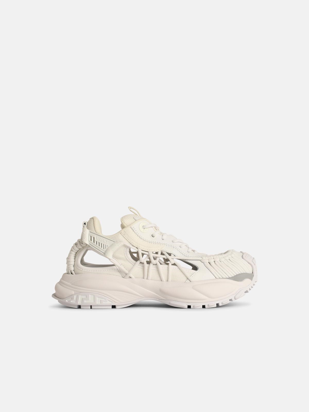 VERSACE VERSACE 'Mercury' White Leather Blend Sneakers　VERSACE マーキュリー ホワイト レザー ブレンド スニーカー