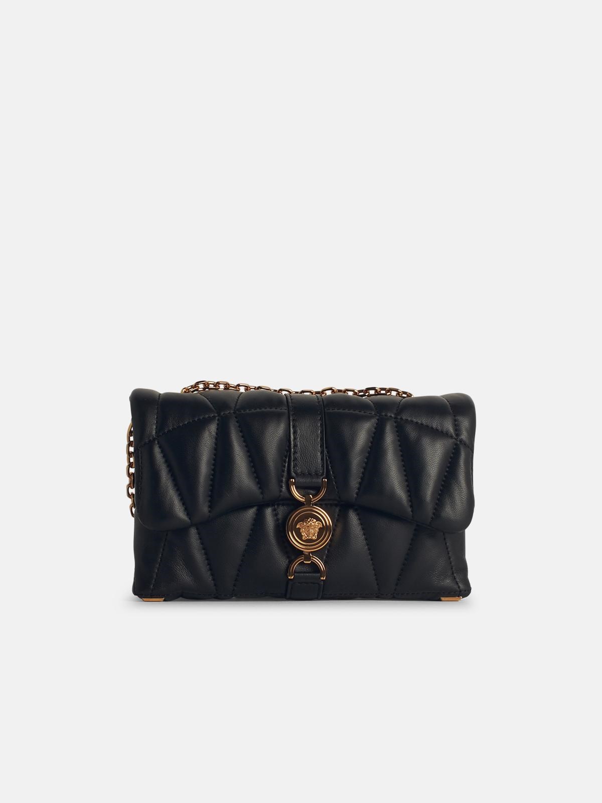 VERSACE 'Cleio' Small Black Leather Crossbody Bag