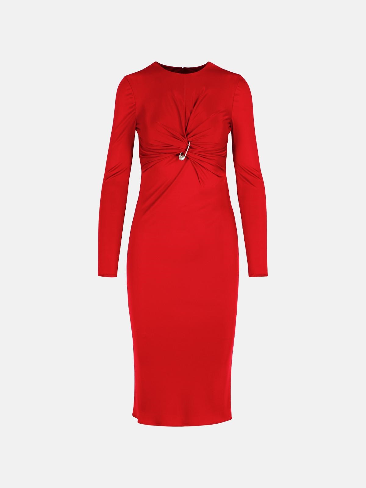 VERSACE VERSACE 'Medusa' Red Viscose Dress　VERSACE メデューサ レッド ビスコース ドレス