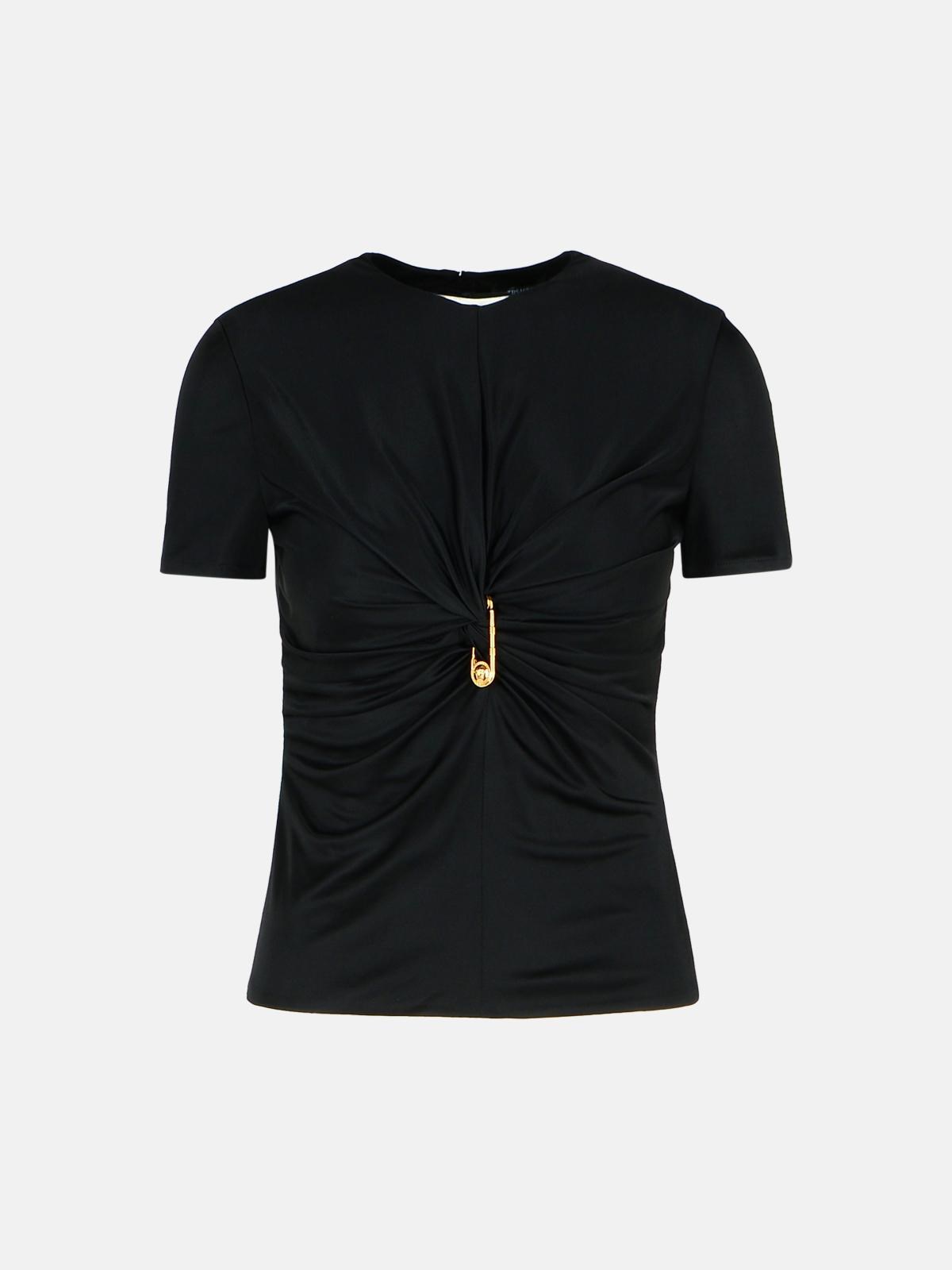 Versace Black Viscose T-shirt In Black