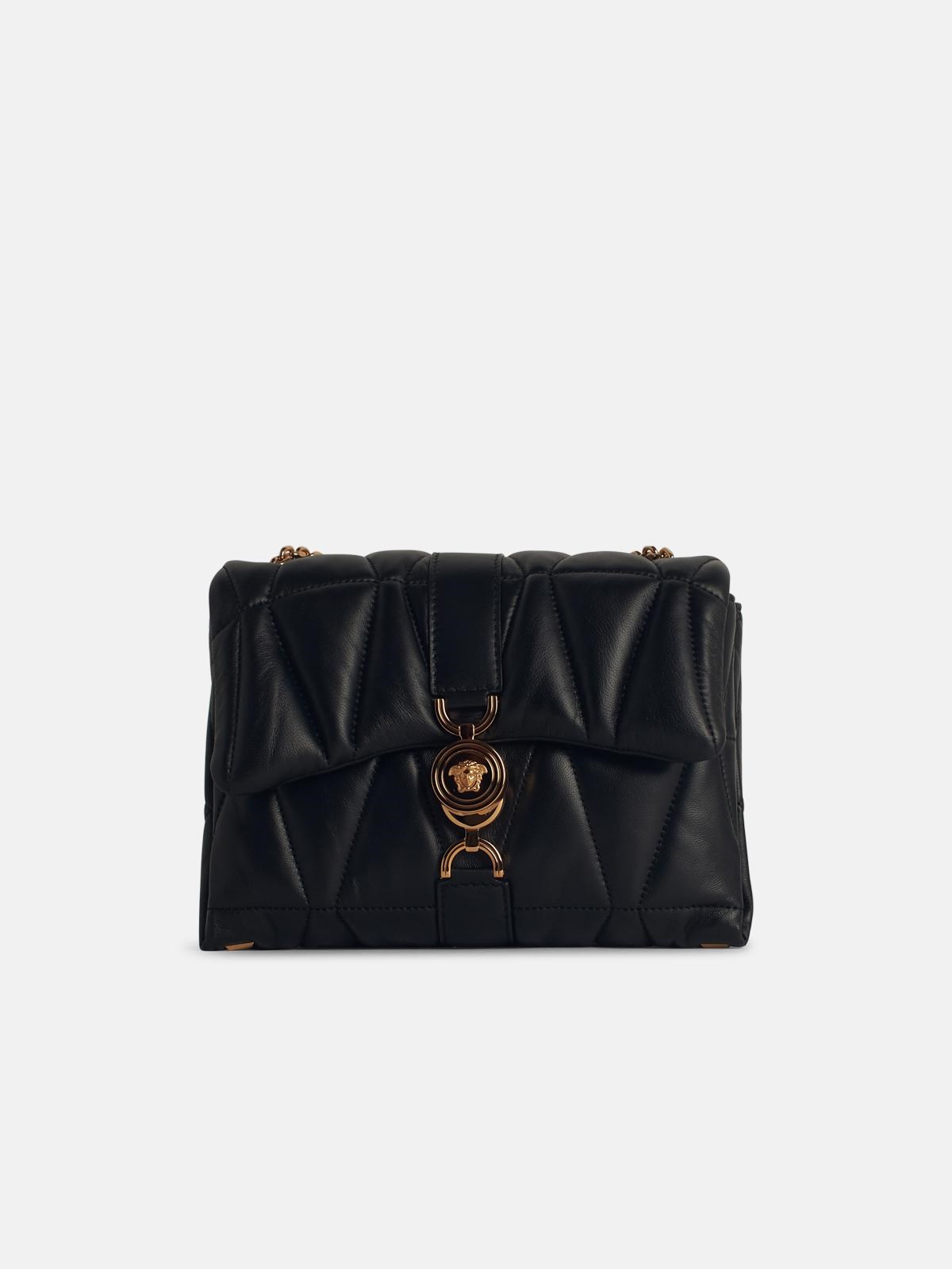 VERSACE 'Cleio' Black Leather Crossbody Bag