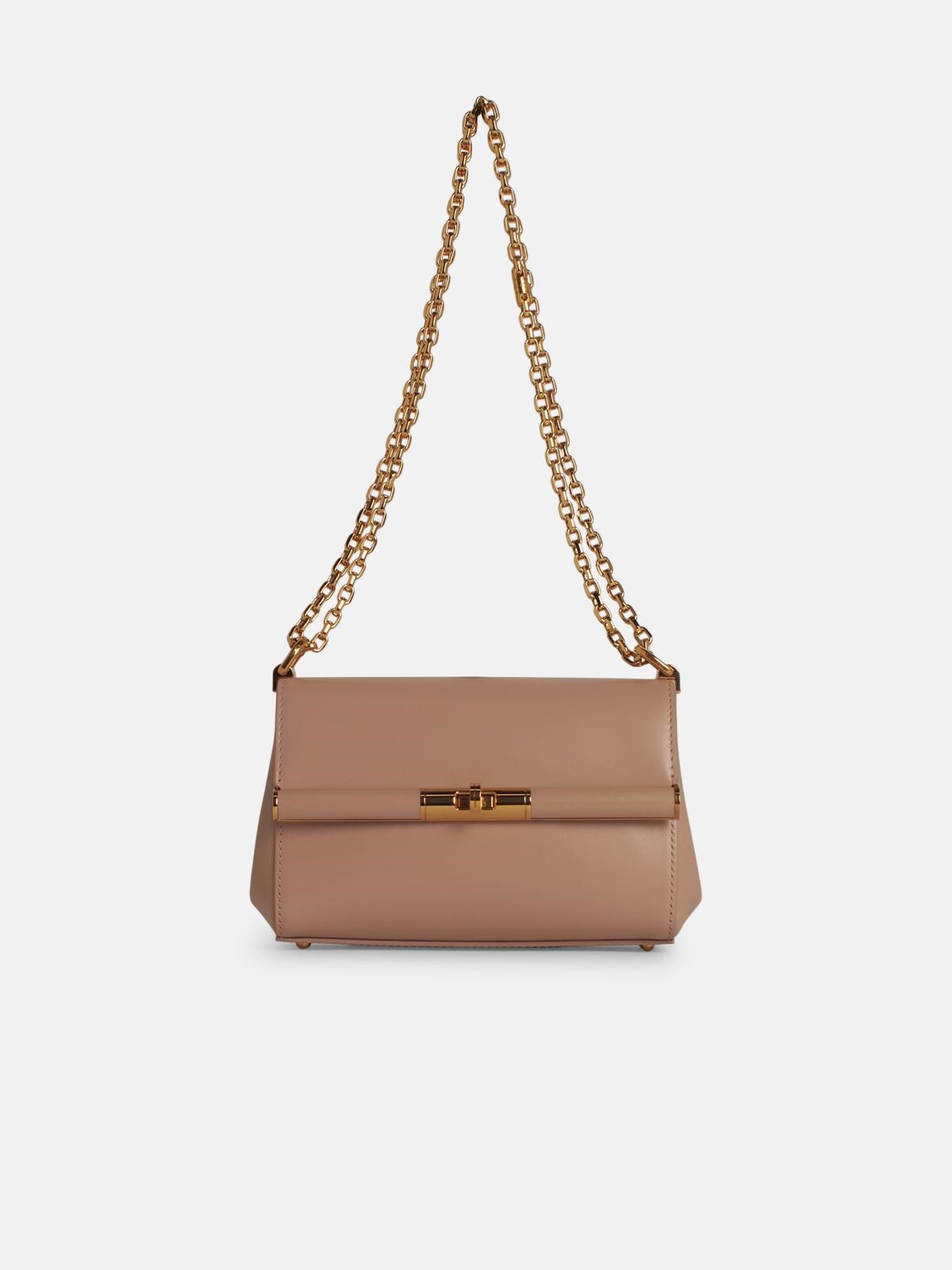 Dolce & Gabbana 'marlene' Pink Leather Crossbody Bag In Nude