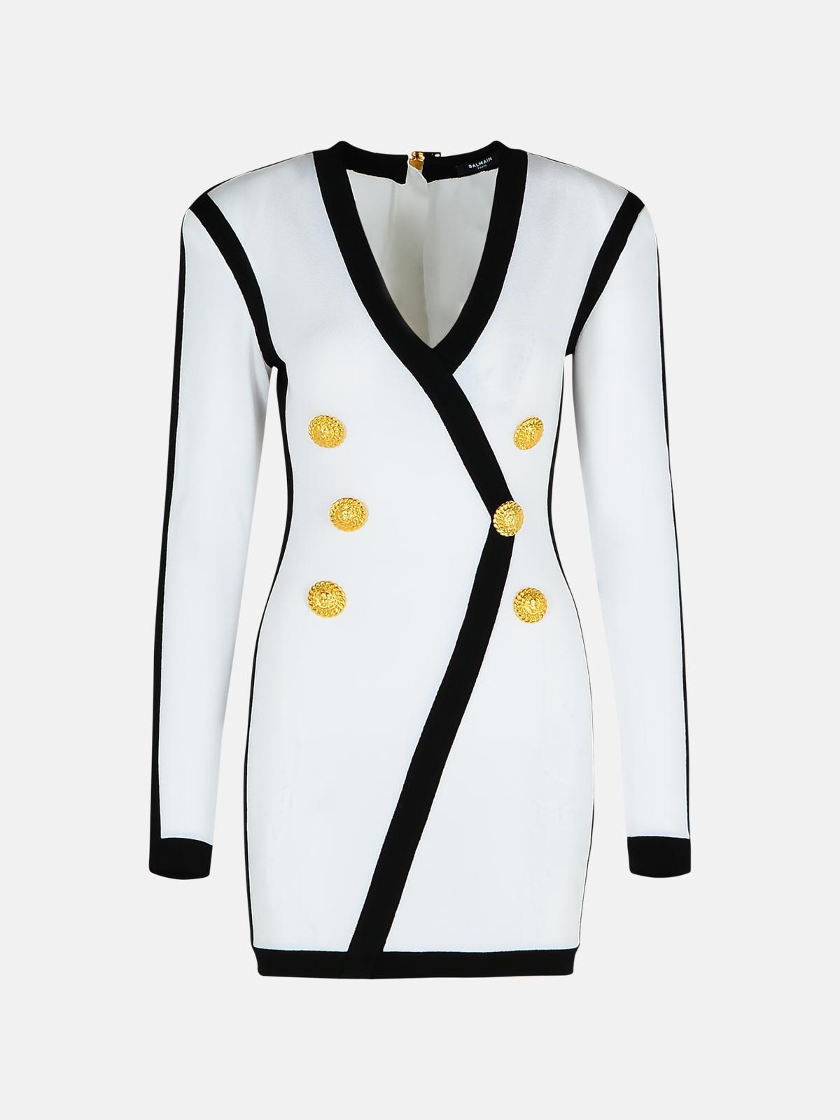 Balmain White Viscose Blend Dress