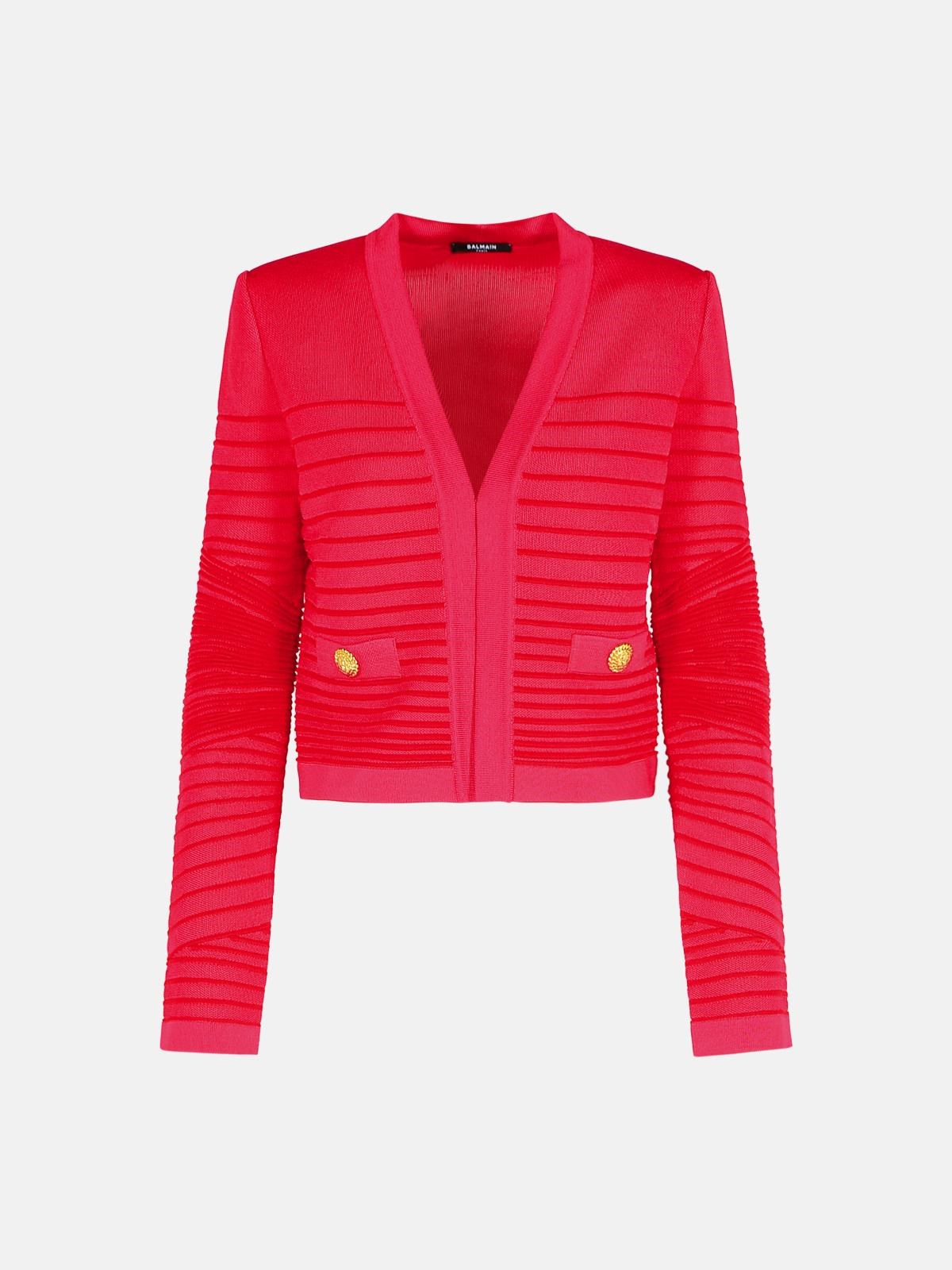Balmain Red Viscose Blend Jacket