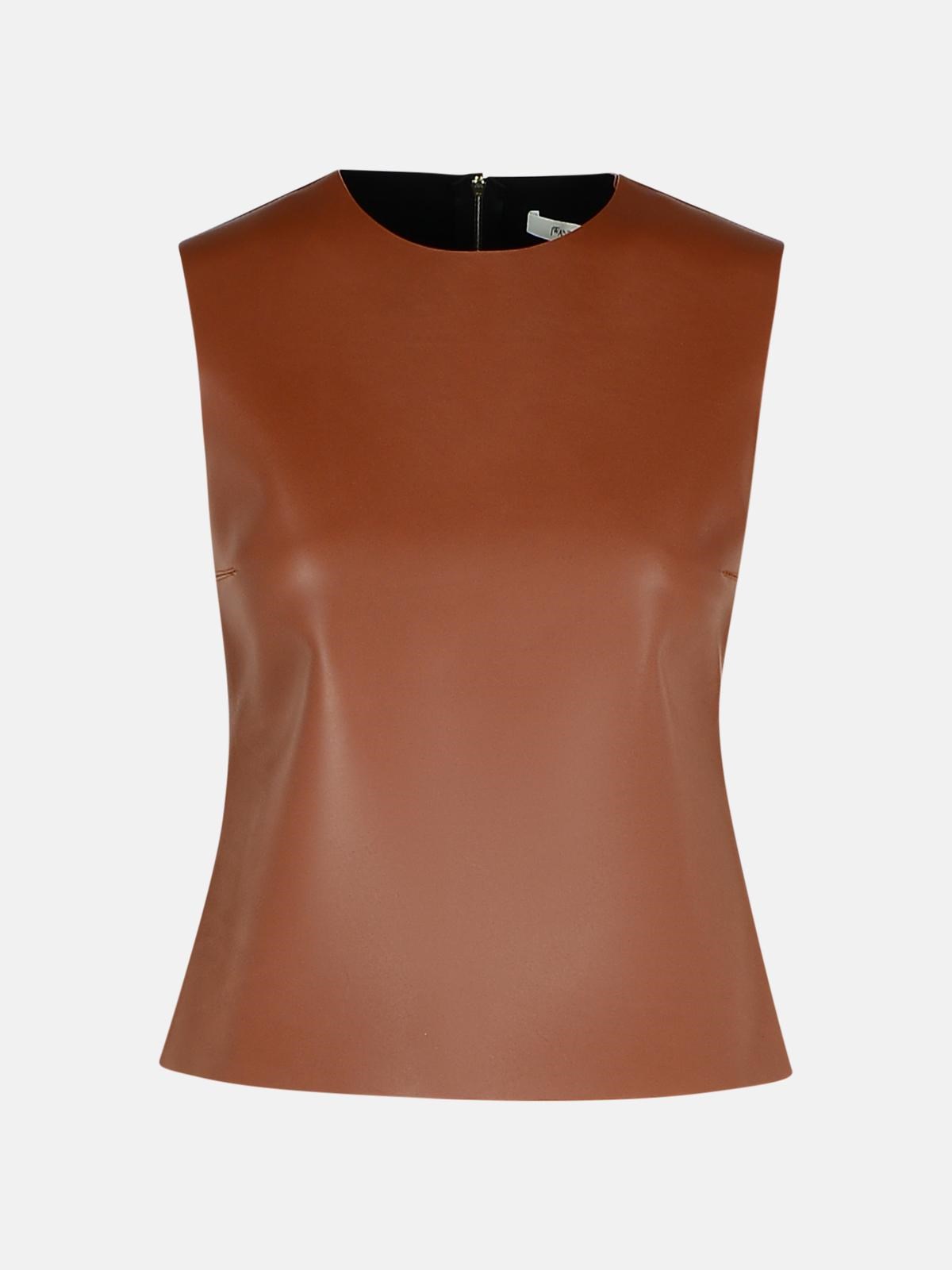 JW ANDERSON Brown Leather Tank Top　JW ANDERSON ブラウン レザー タンク トップ JW