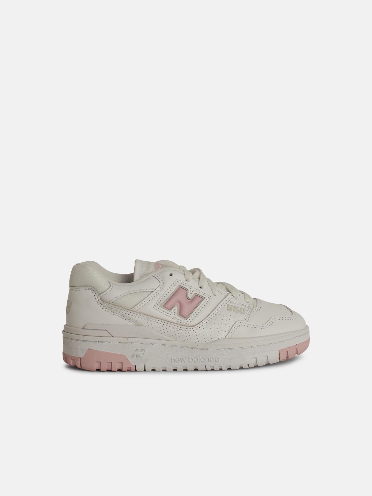 New Balance '550' White Leather Sneakers