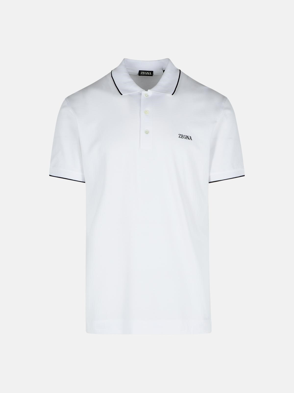 ZEGNA White Cotton Polo Shirt　ZEGNA ホワイト コットン ポロシャツ ZEGNA