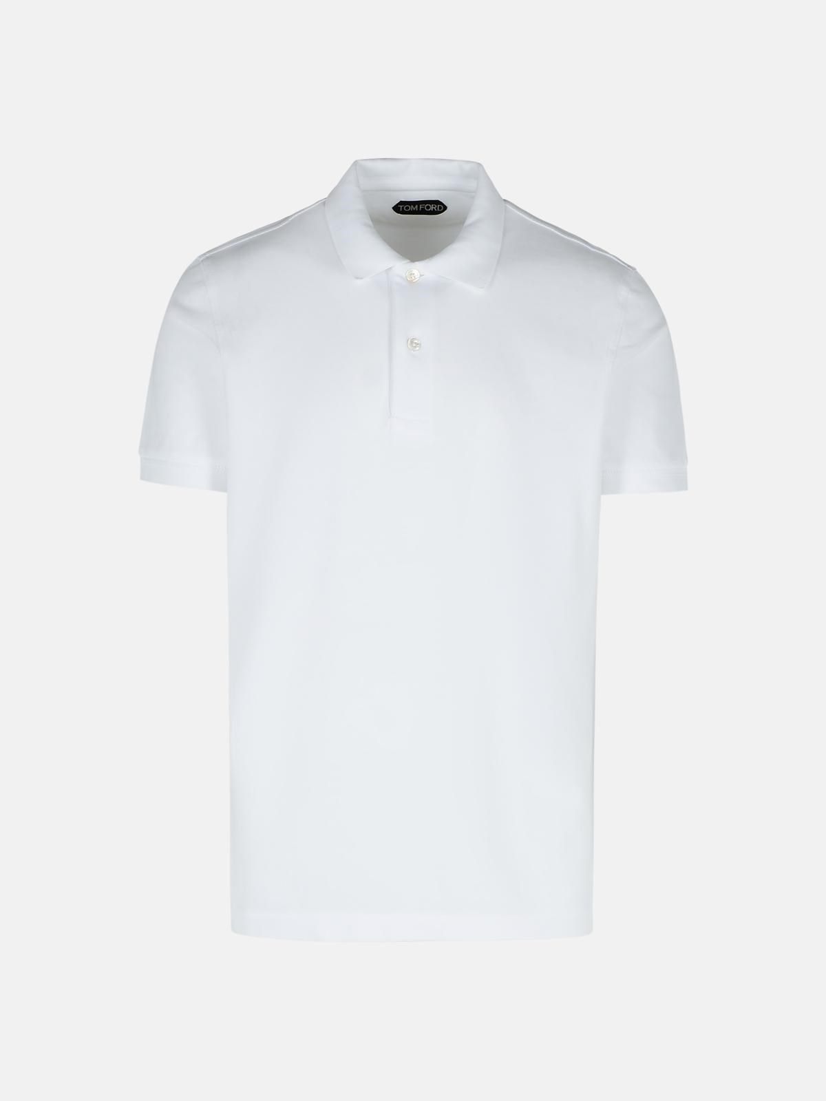 Tom Ford White Cotton Polo Shirt