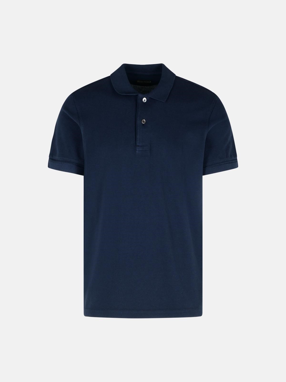 Tom Ford Navy Cotton Polo Shirt