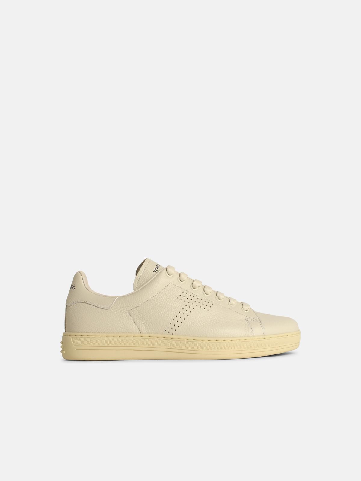 Tom Ford 'warwick' White Leather Sneakers In White