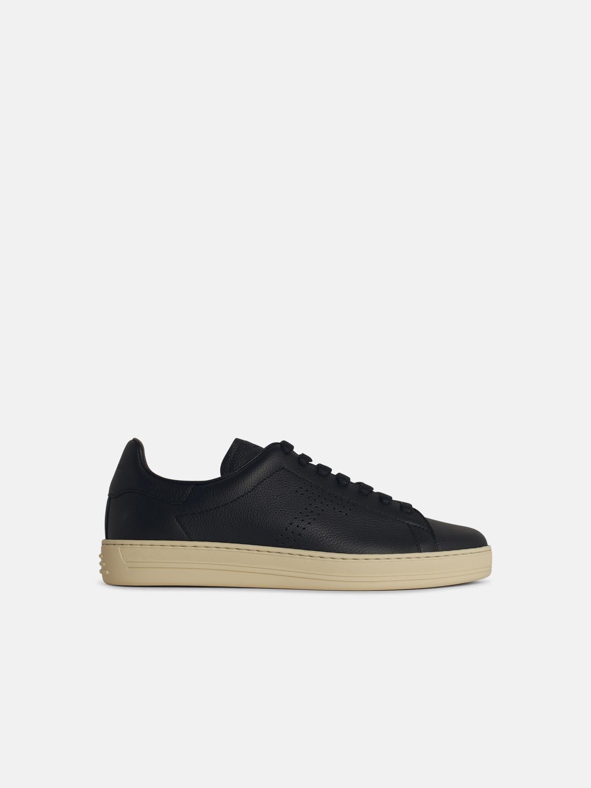Tom Ford 'warkick' Black Leather Sneakers In Black