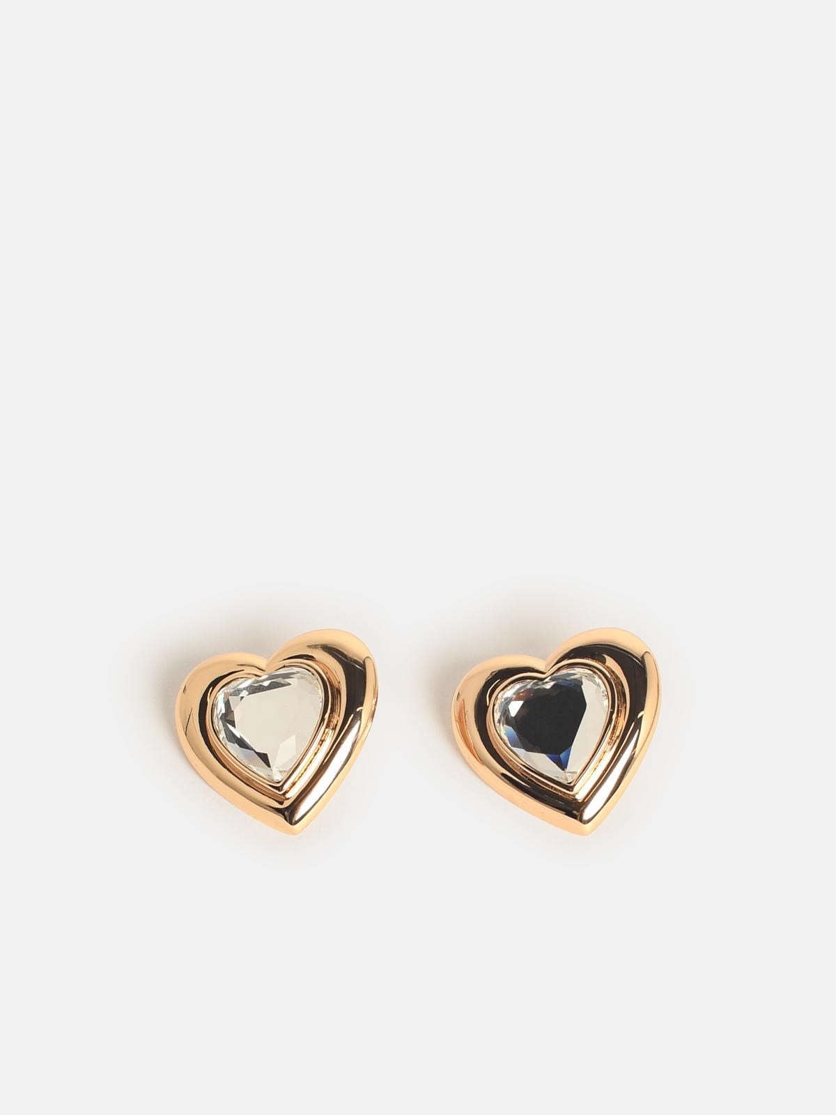 Self-portrait Cuore' Gold-plated Brass Earrings In Gold