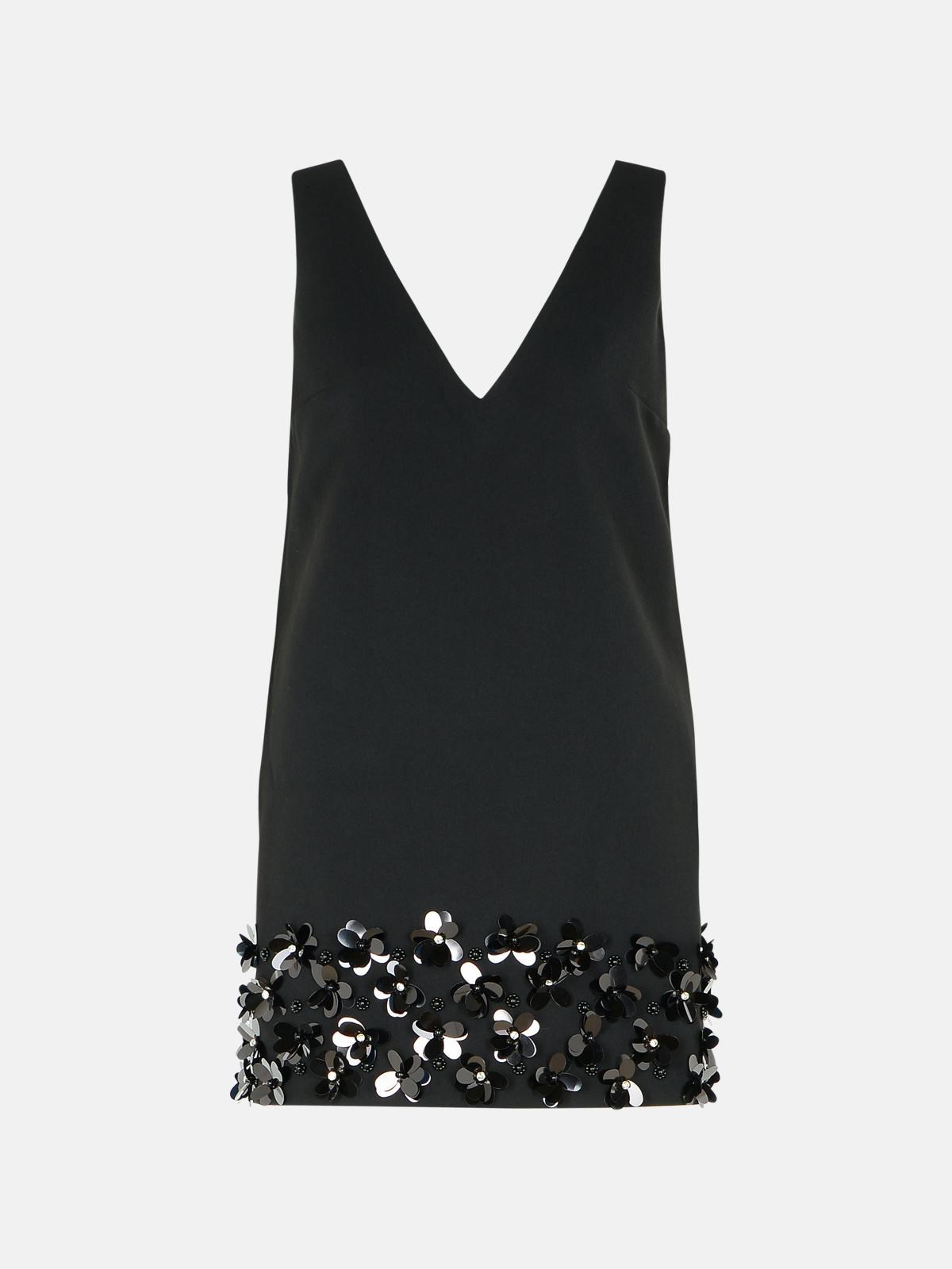 Self-portrait 'sequin' Black Polyester Dress In Black