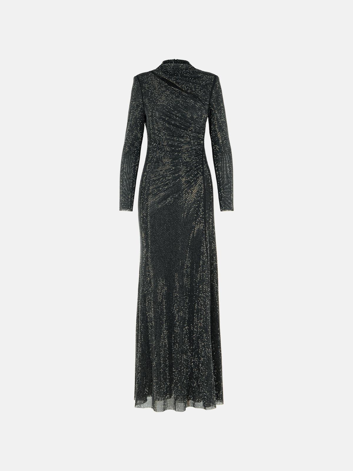 Self-portrait 'cut Out' Black Polyester Dress In Black