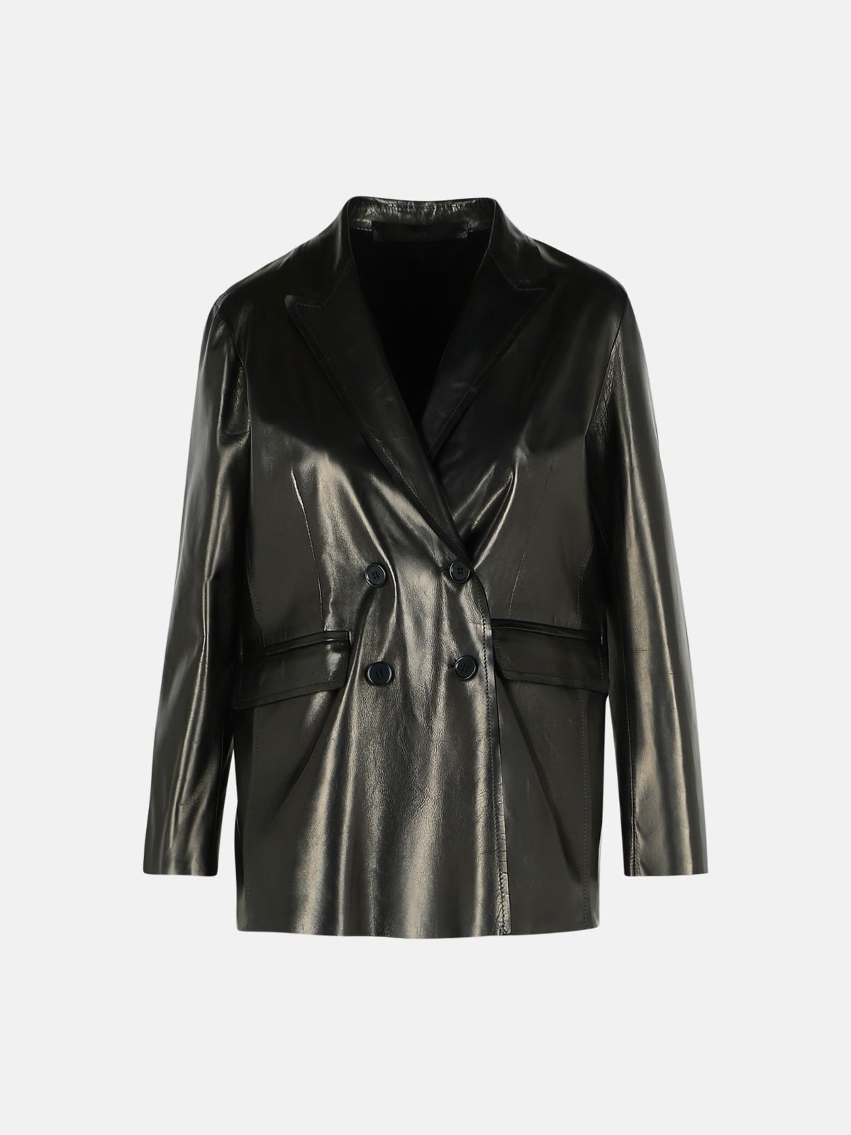Salvatore Santoro Black Leather Blazer