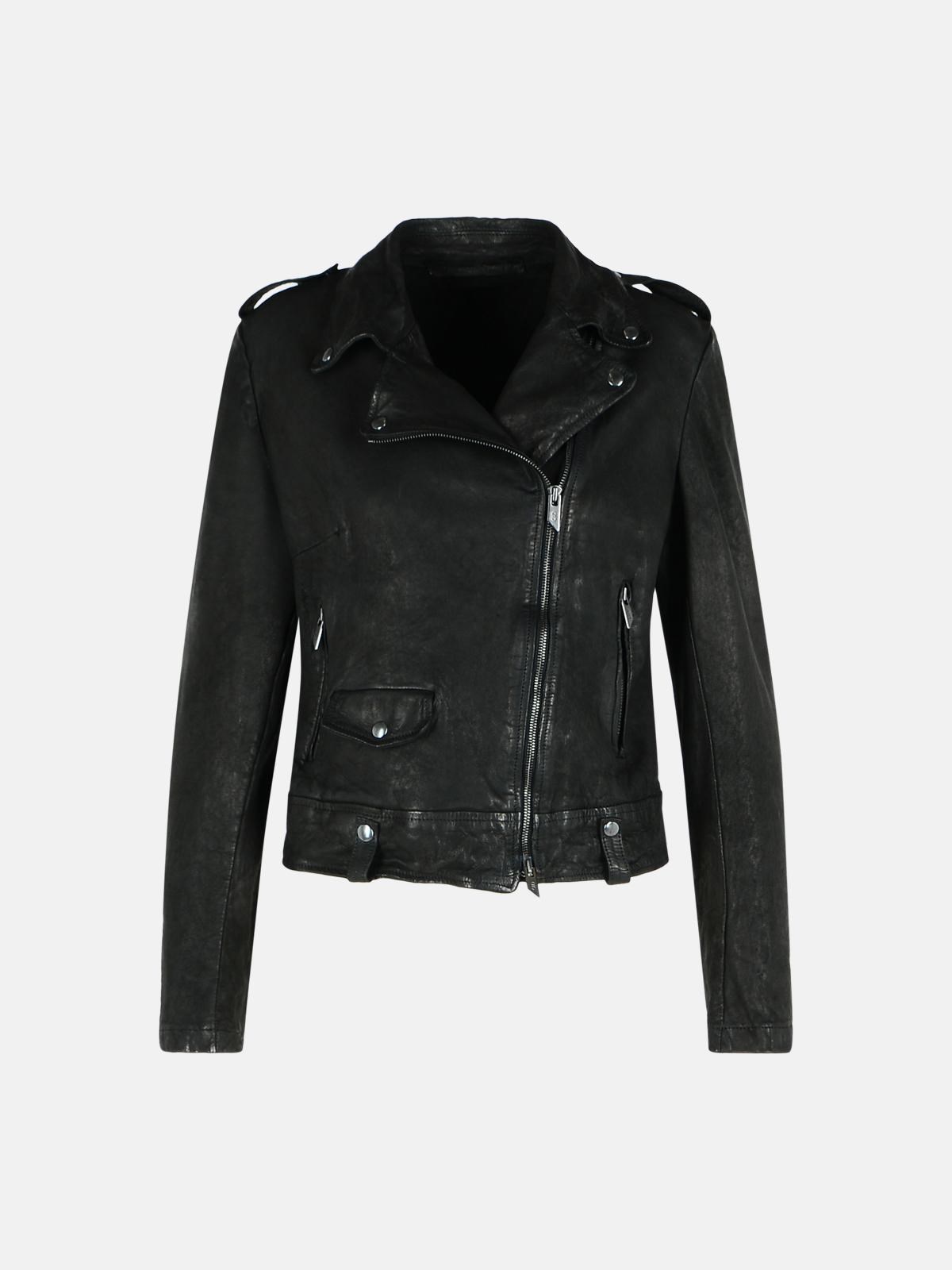 Salvatore Santoro Black Leather Biker Jacket