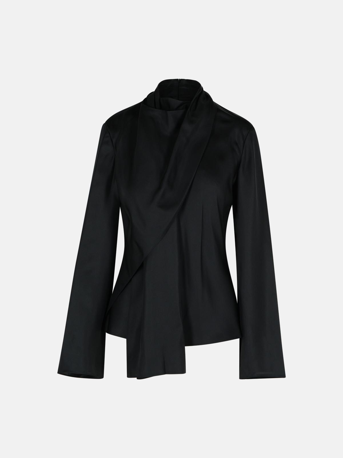 ROHE 'FOULARD' BLACK SILK SHIRT