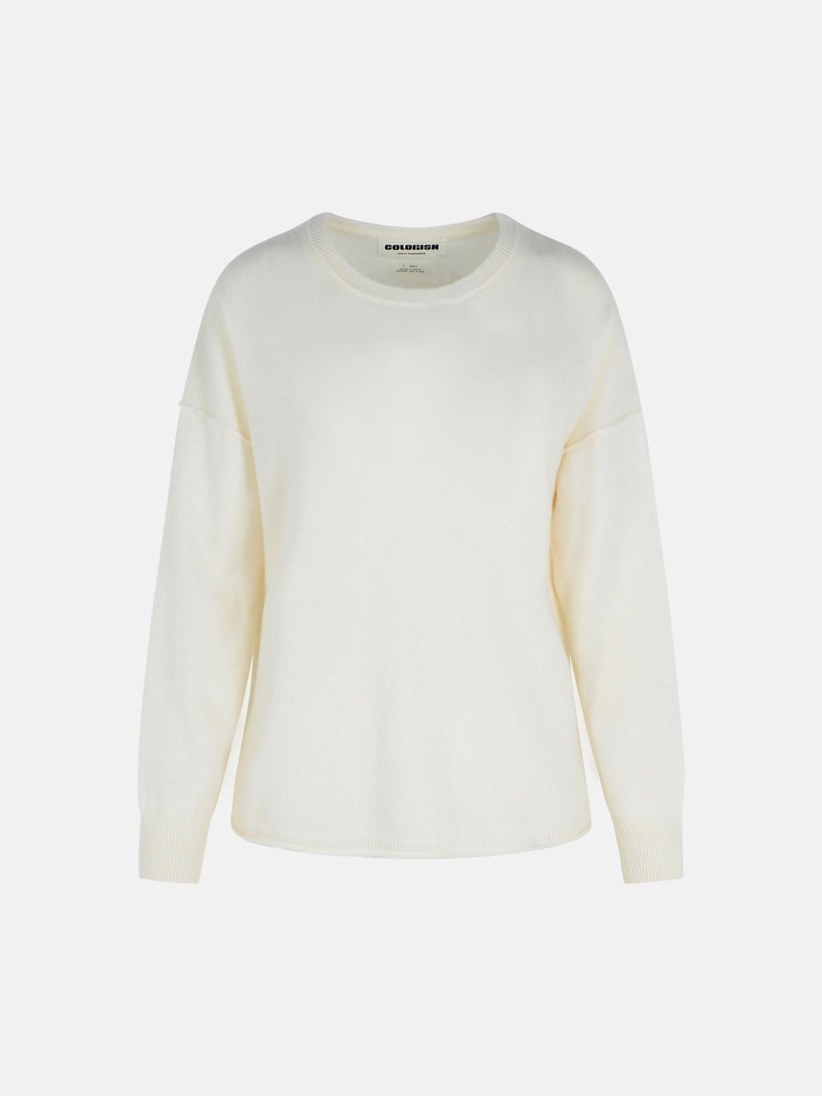 Colorush 'hazey Chill' White Cashmere Sweater In White
