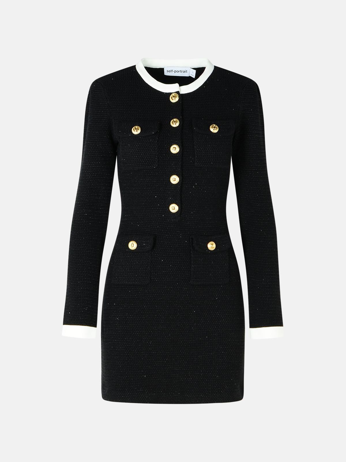 Self-portrait Black Cotton Blend Dress
