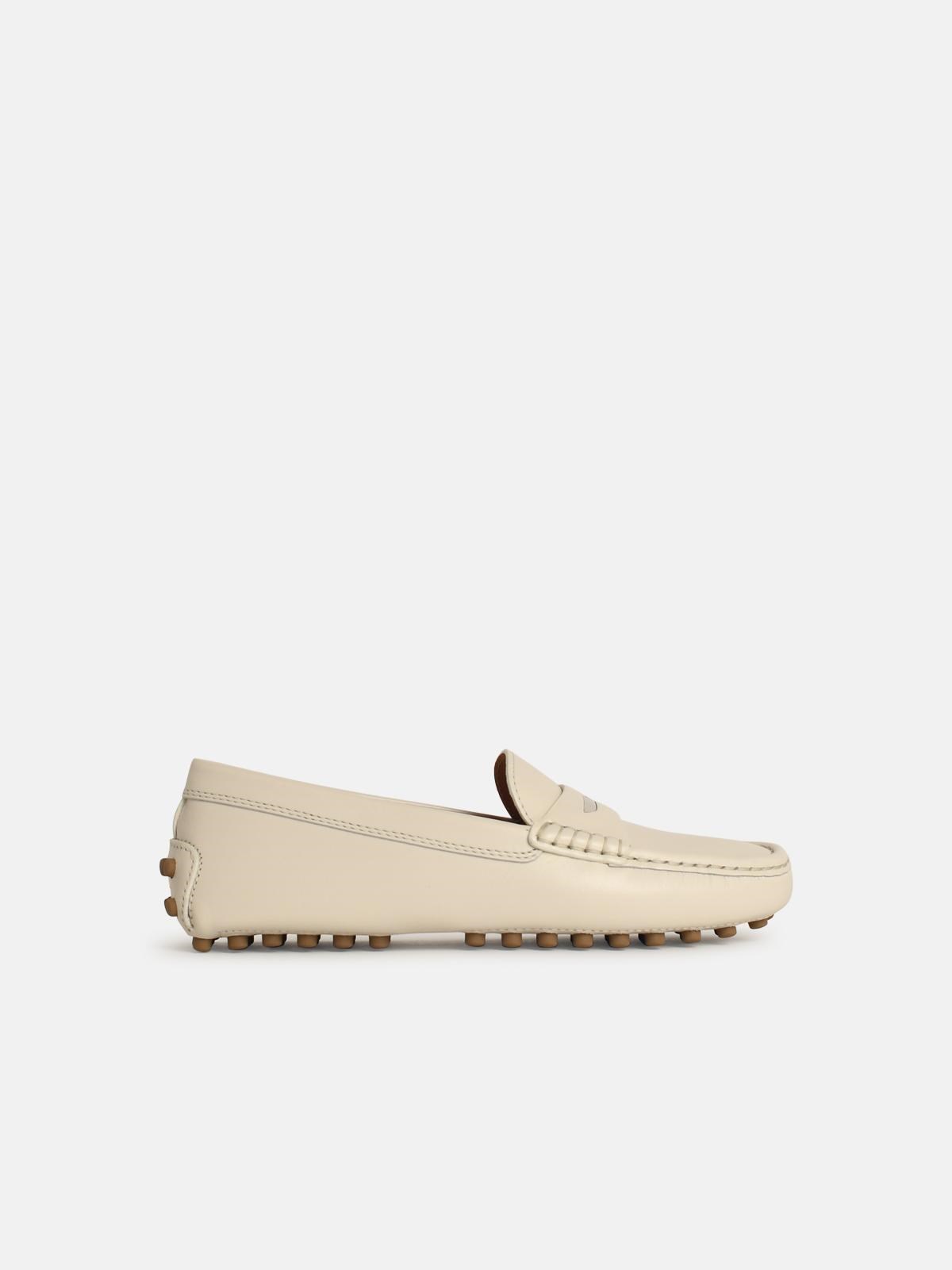 Tod's White Leather Loafers