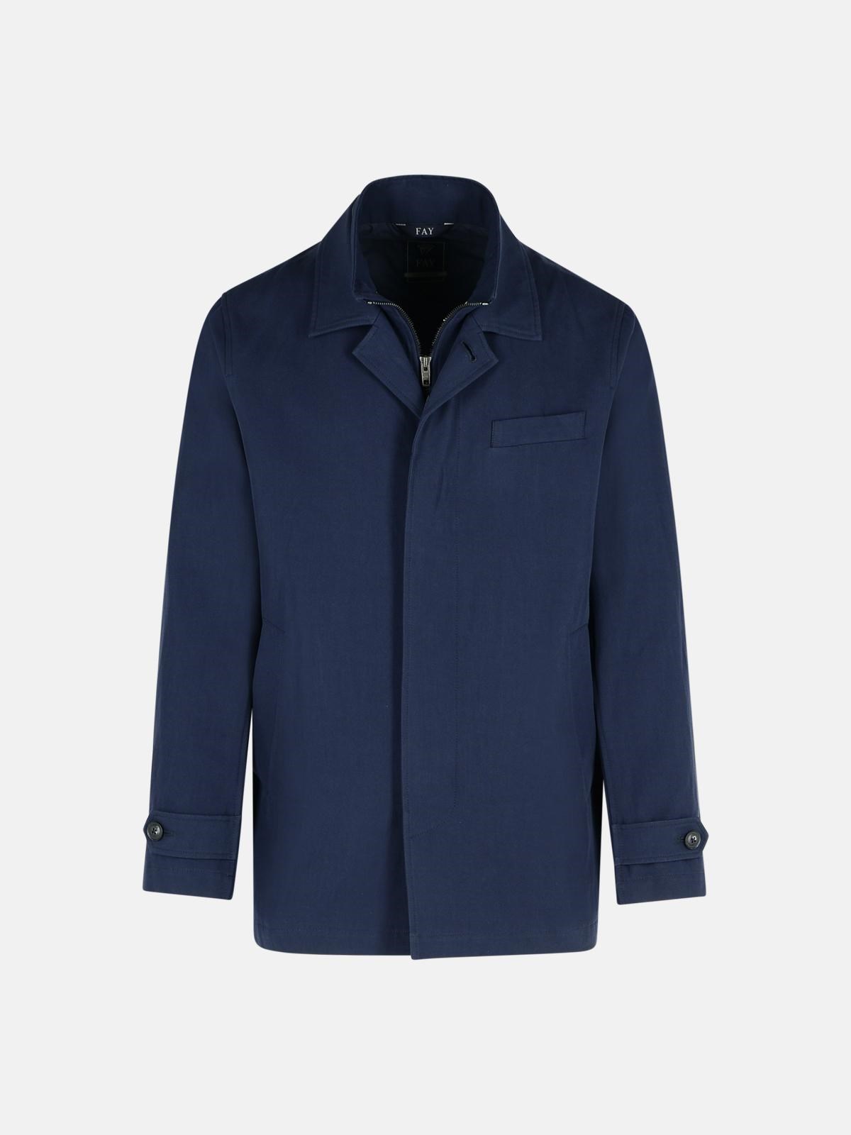 Fay 'morning' Blue Cotton Jacket In Blue