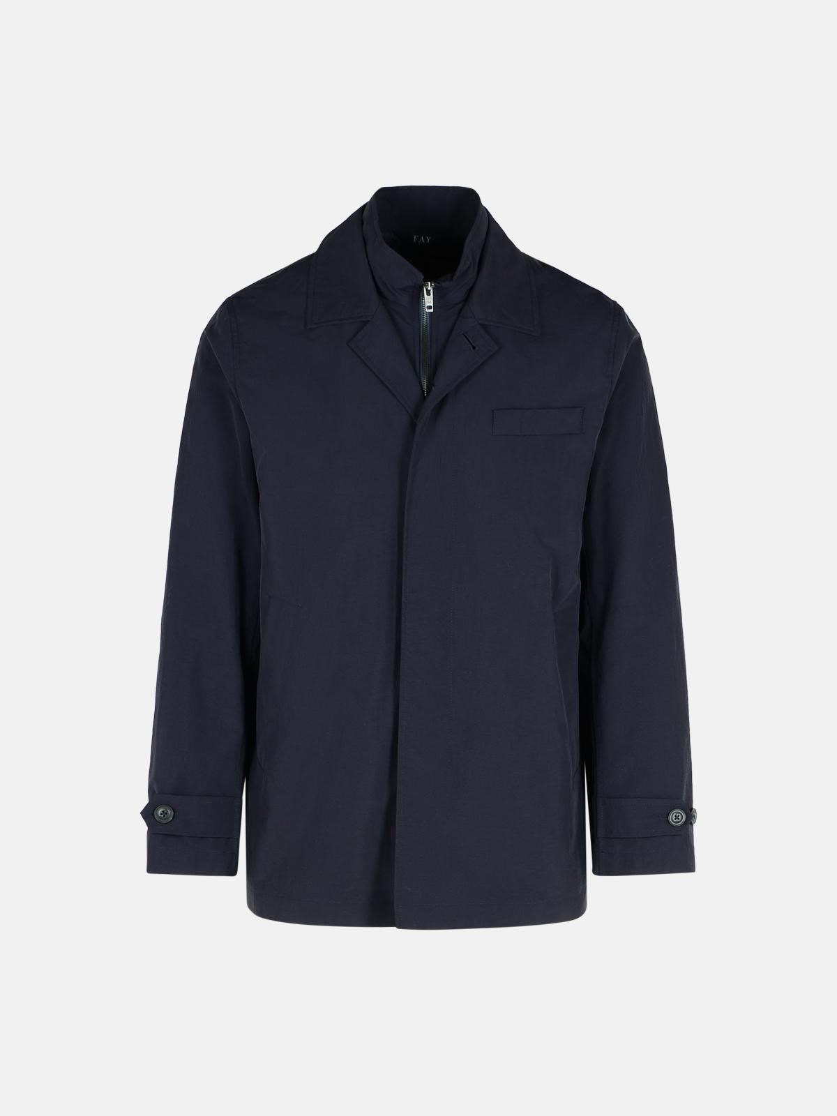 Fay 'morning' Navy Polyamide Jacket In Navy