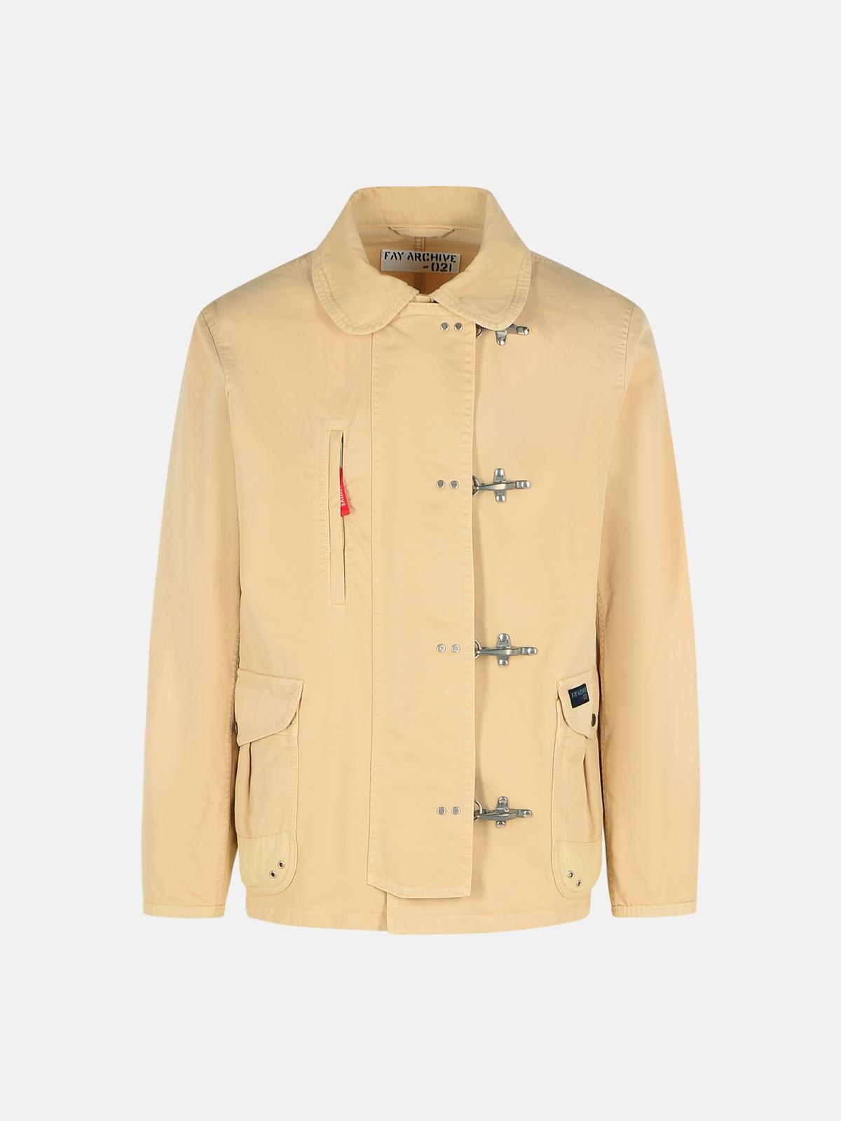 Fay Beige Cotton Jacket In Beige