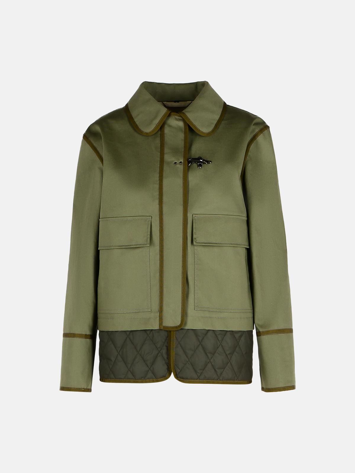 Fay Green Cotton Blend Jacket In Green