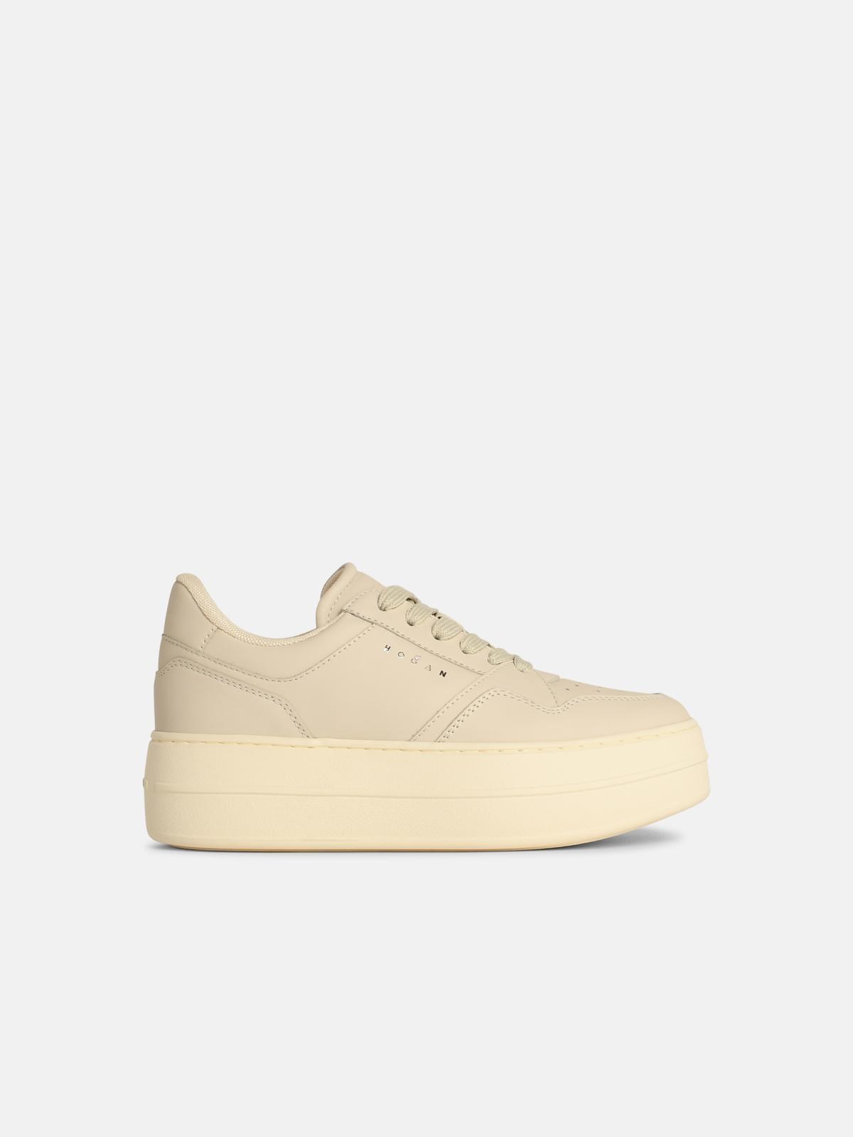 Hogan 'h670' Ivory Leather Sneakers In Ivory