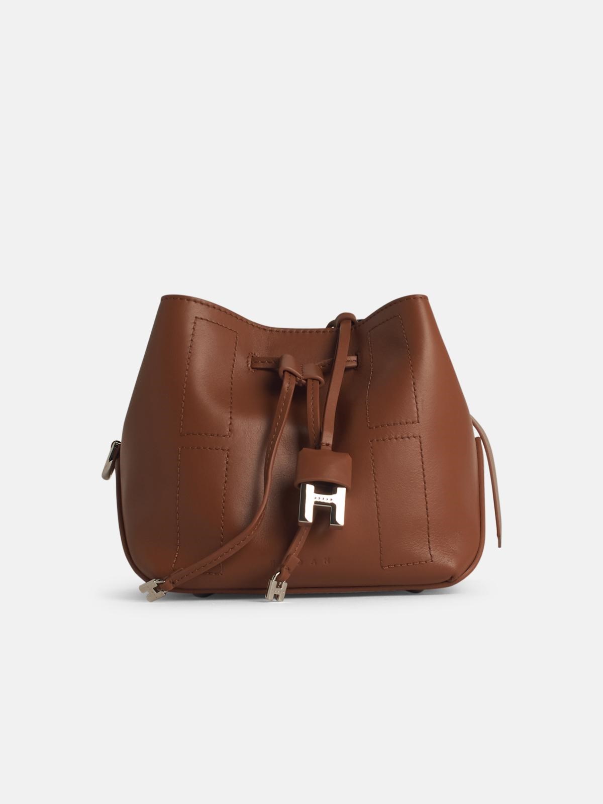 HOGAN 'Hocket' Brown Leather Crossbody Bag