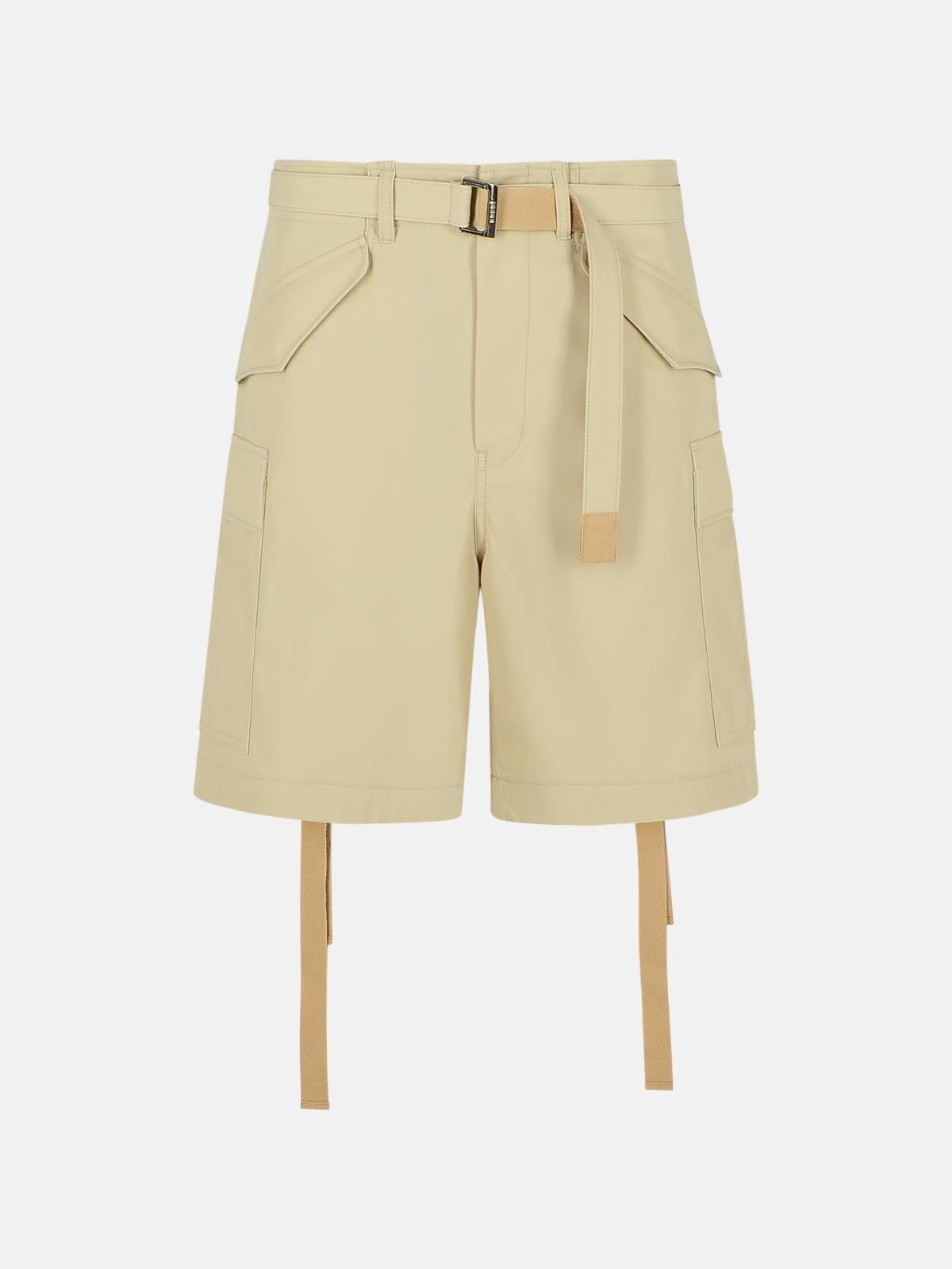 Sacai Beige Cotton Bermuda Shorts