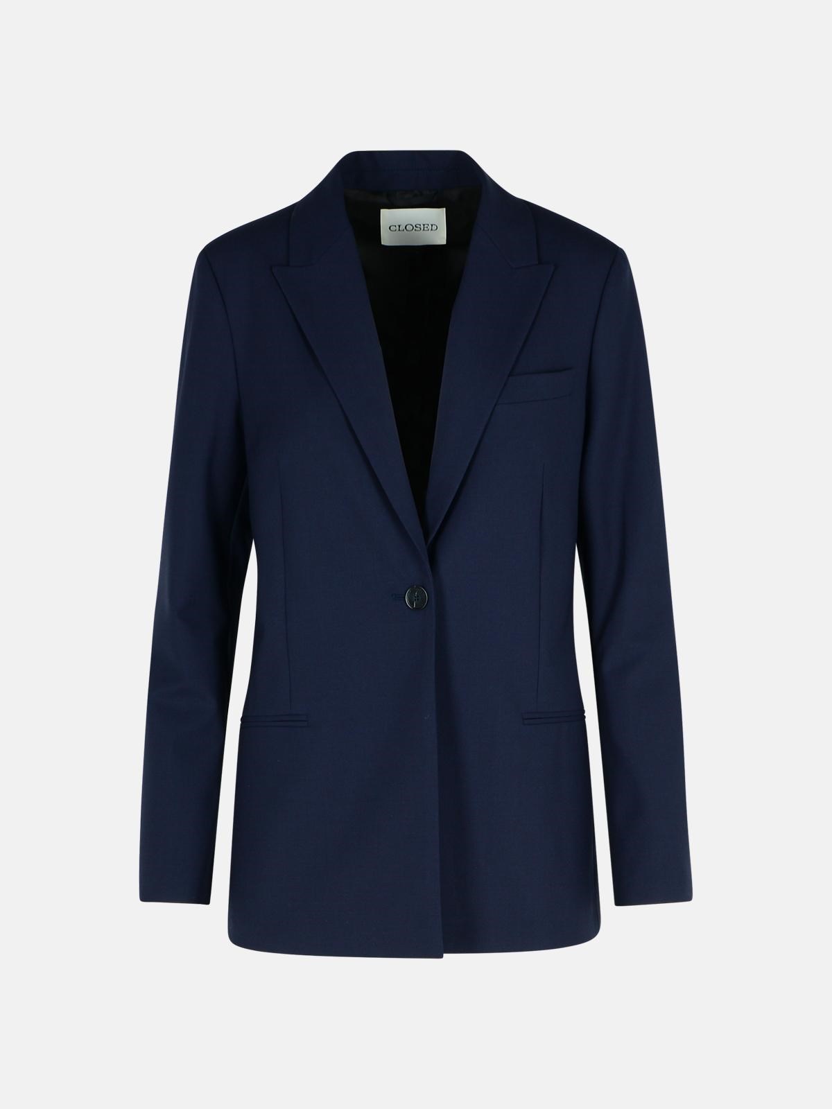 CLOSED NAVY POLYESTER BLEND BLAZER