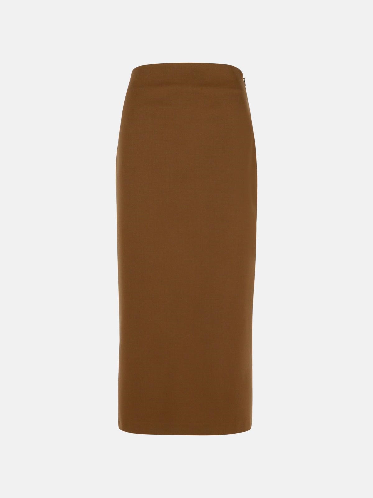Loulou Studio 'samos' Brown Virgin Wool Skirt In Brown