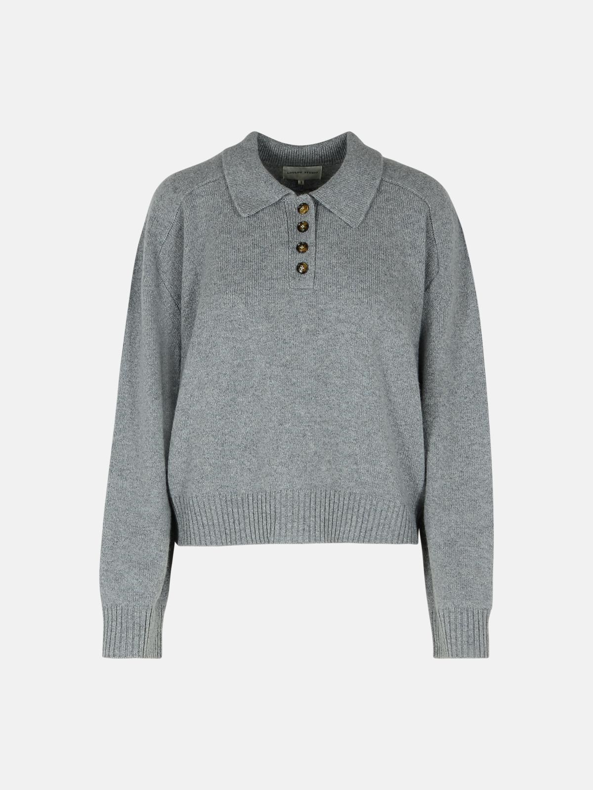 LOULOU STUDIO 'HOMERE' GREY CASHMERE SWEATER