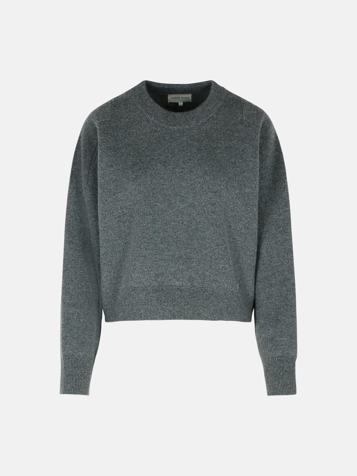LOULOU STUDIO 'BOXY MIRO' GREY CASHMERE SWEATER