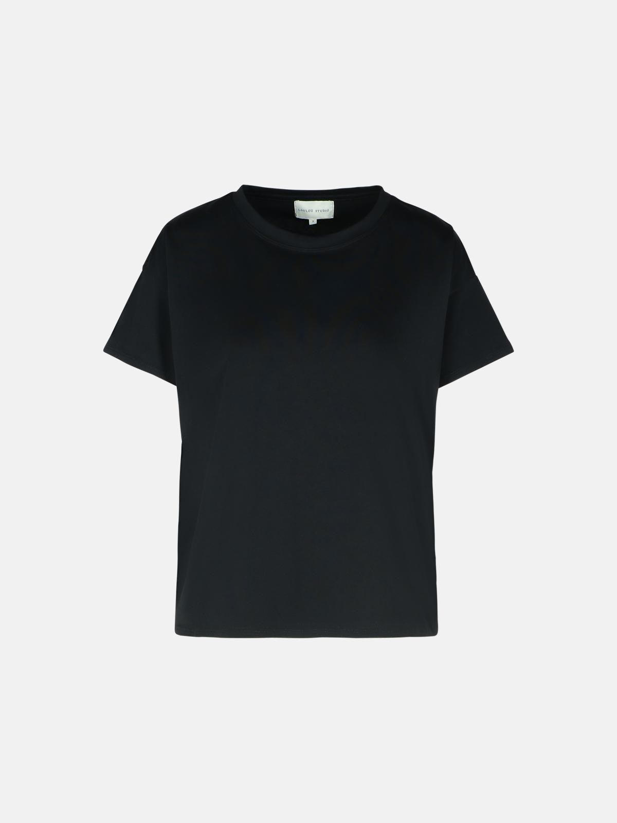 Loulou Studio 'basiluzzo' Black Cotton T-shirt In Black